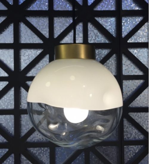 Lámpara colgante de 1 luz Onix con tulipa de vidrio grande - Boutique