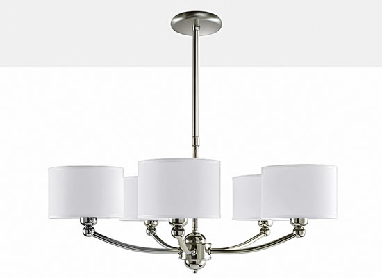 Araña de techo de 5 brazos New (platil o niquel) - Boutique de Luz