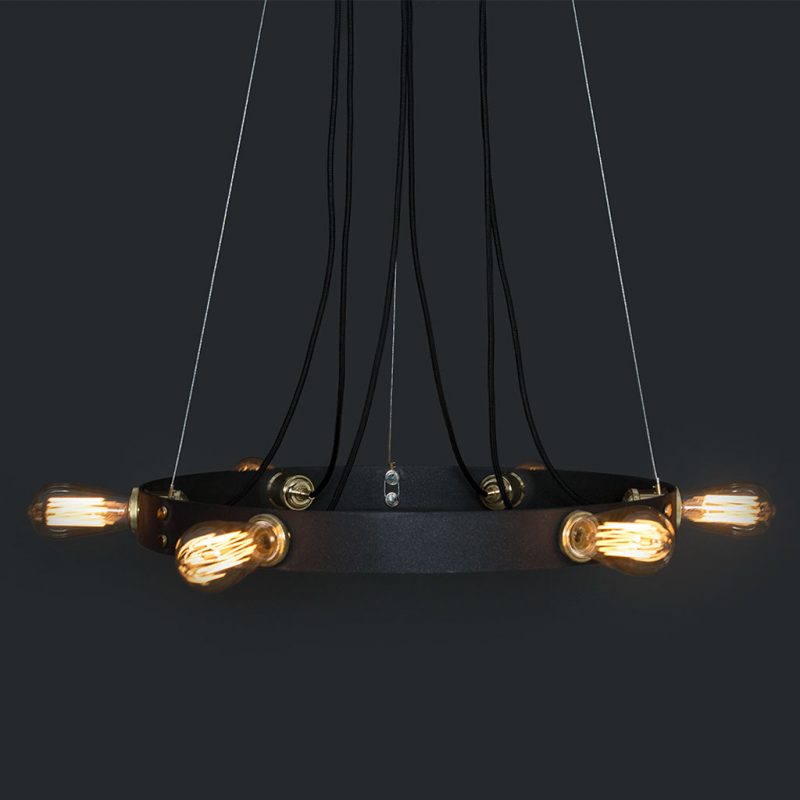 Lámpara colgante vintage Chrono para lamparas de filamento o led