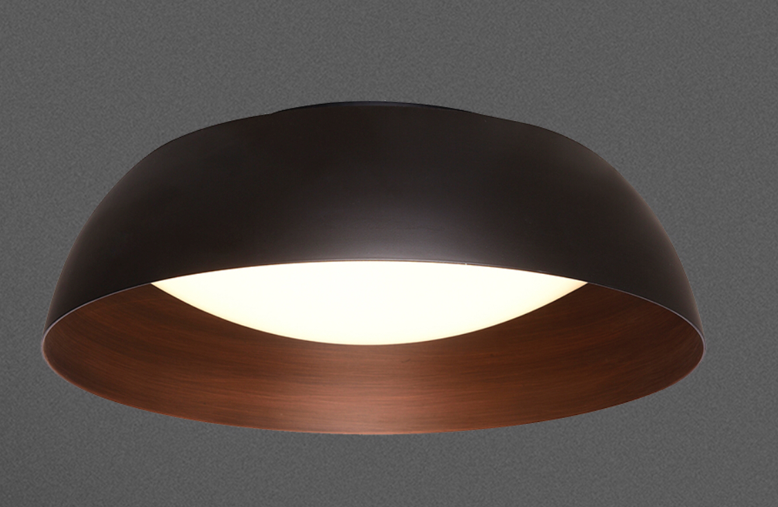 Plafón led decorativo Osato en color negro/cobre viejo (Diámetro 405mm