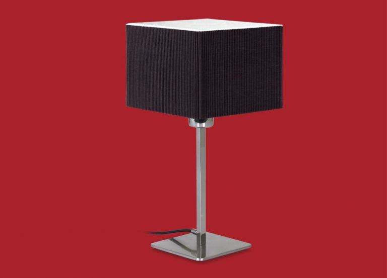 Velador de una luz con pantalla cuadrada de lino Ferrer (varios colores