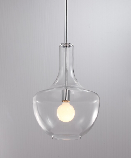 Lámpara colgante de 1 luz Copa con transparente en - Boutique de Luz