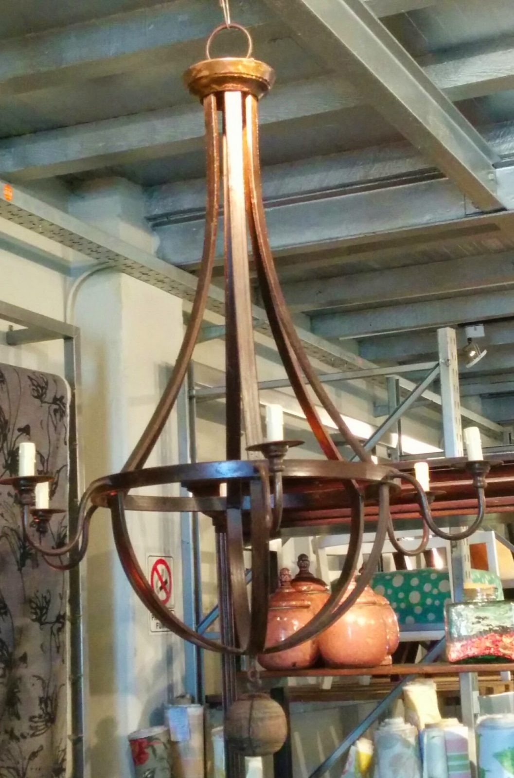 Araña rústica de hierro Cleopatra (77cm de diámetro) - Boutique de Luz