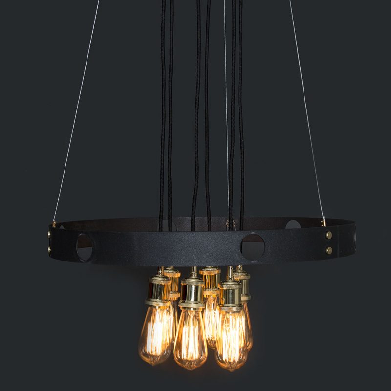 Lámpara colgante vintage Chrono para lamparas de filamento o led