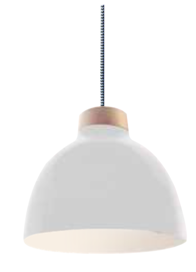 colgante fabricada en aluminio con detalle en madera (blanca o - Boutique de Luz