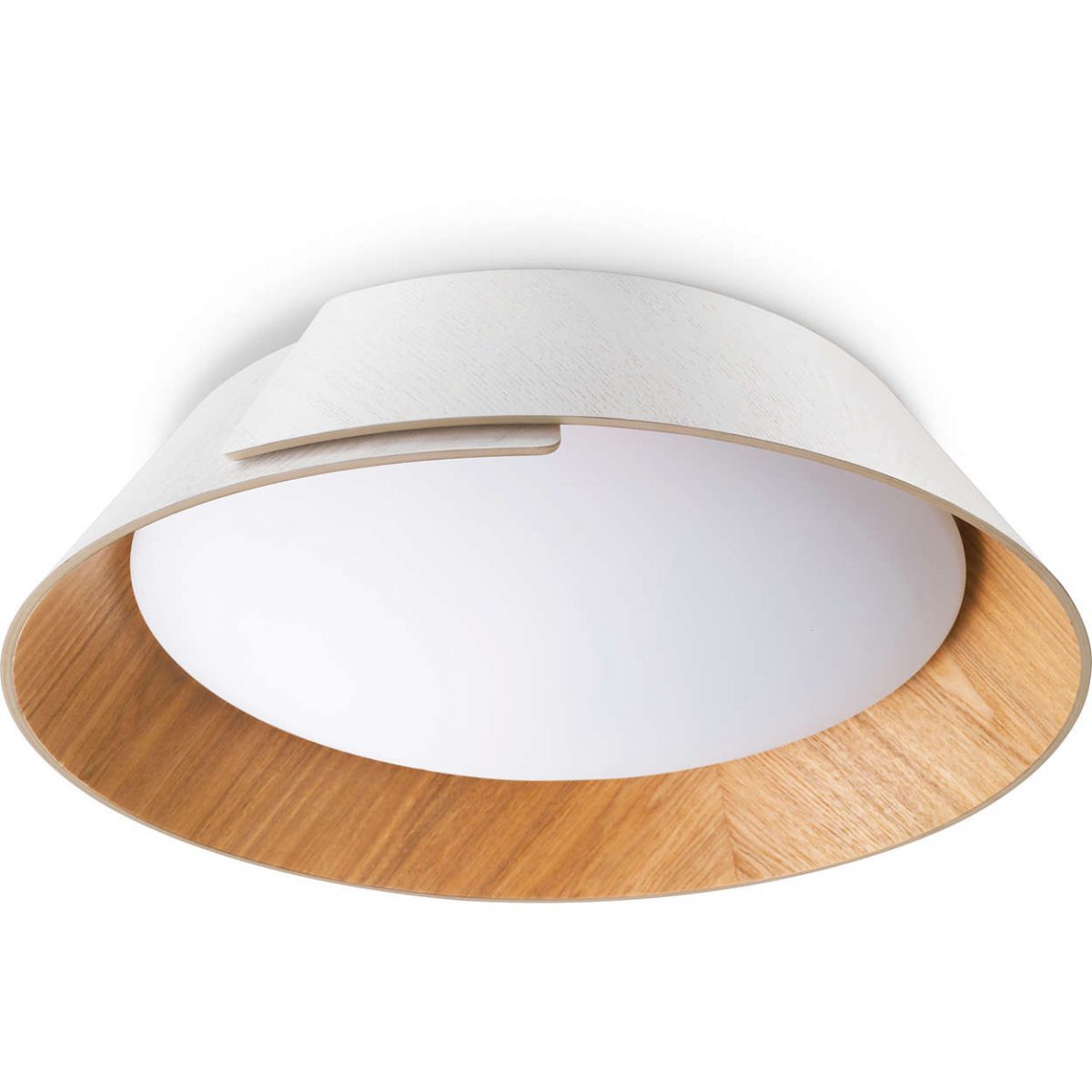 Plafón de techo led Hug fabricado en madera (24W)