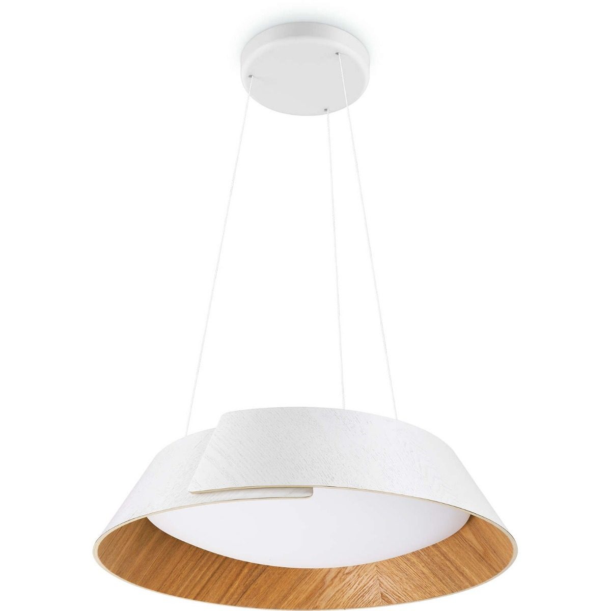 Luminaria led colgante Hug fabricada en madera (24W)