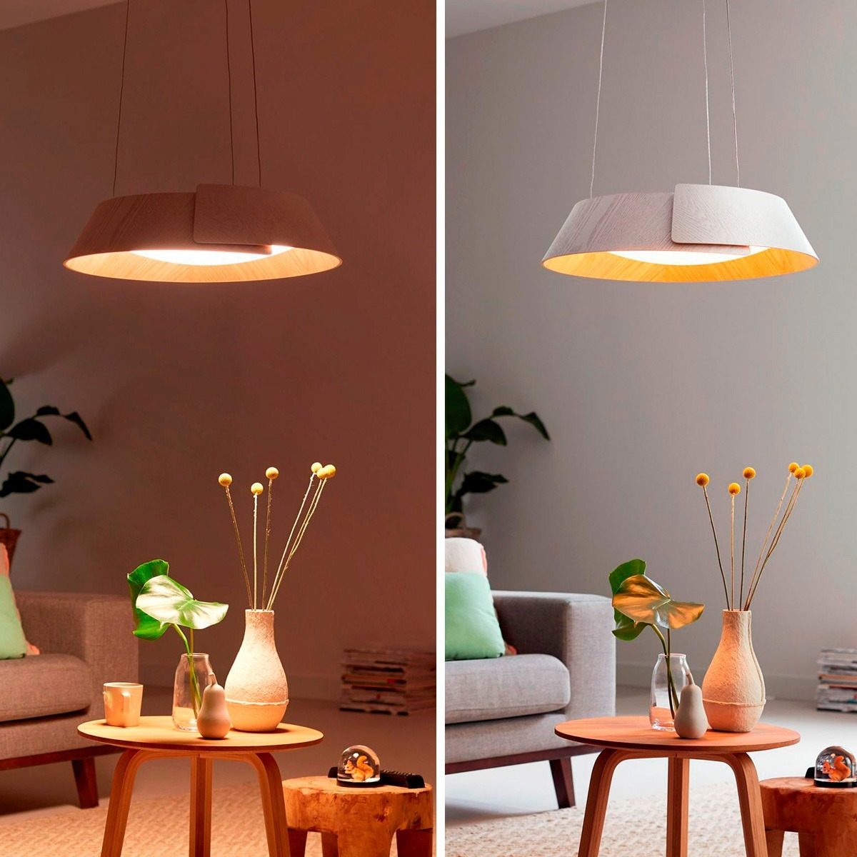 Luminaria led colgante Hug fabricada en madera (24W) Boutique de Luz