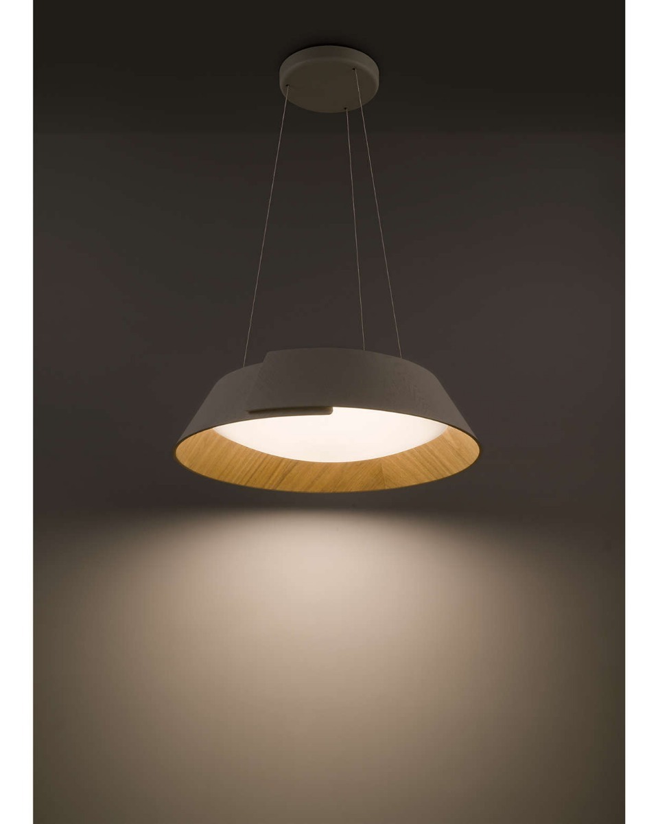 Luminaria led colgante Hug fabricada en madera (24W) Boutique de Luz