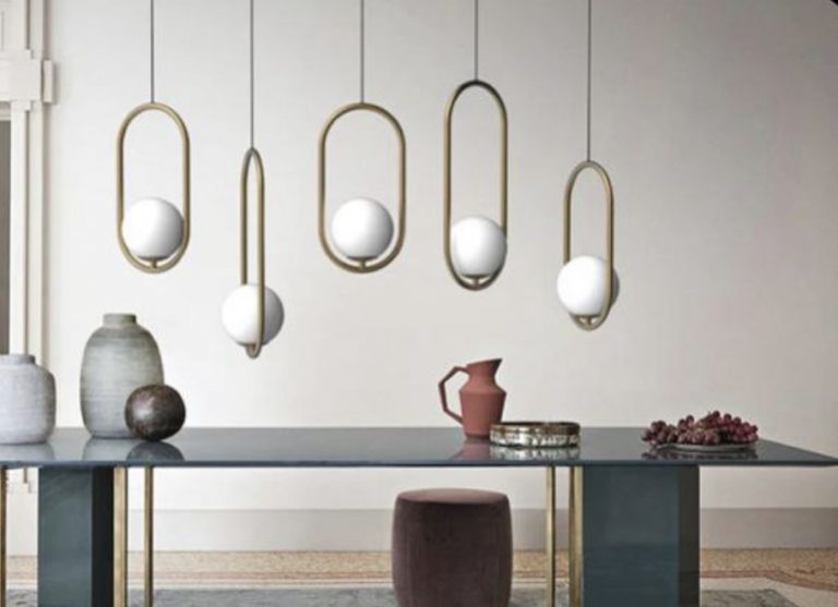 Lámpara colgante Mich con tulipa de vidrio (varios colores) - Boutique