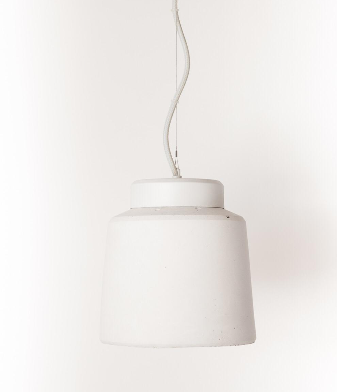 Lámpara colgante fabricada en cemento Ciment-200 (monocromo blanco